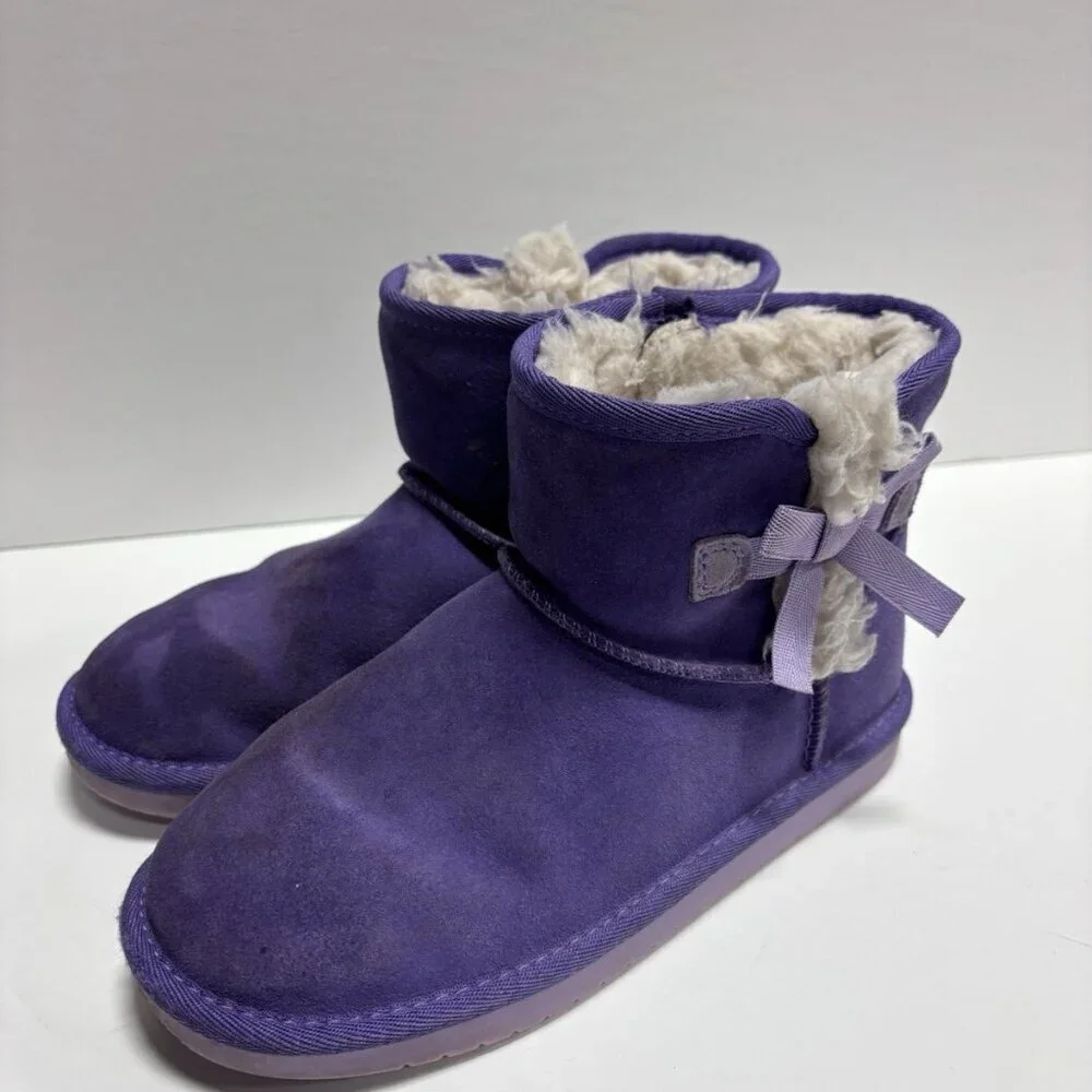 Koolaburra Kids’ Victoria Mini Purple Winter Boots, Girls’ Size 2 M